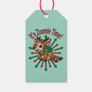 "It's Zoomie Time! Christmas Reindeer Gift Tags