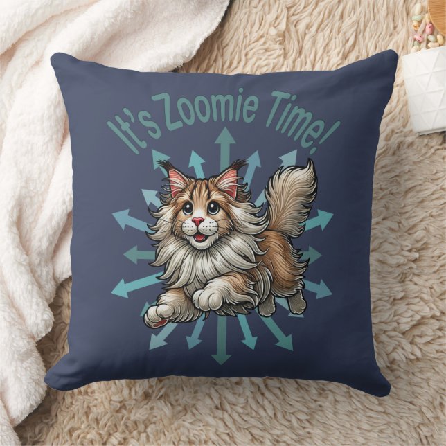 It's Zoomie Time Maine Coon Cat Cushion (Blanket)