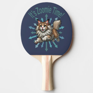 It's Zoomie Time Maine Coon Cat Ping Pong Paddle