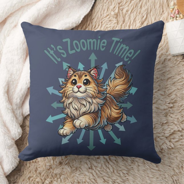 It's Zoomie Time Norwegian Forest Cat Cushion (Blanket)