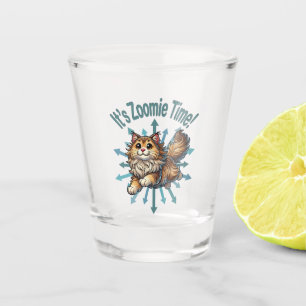 It's Zoomie Time Norwegian Forest Cat Shot Glass