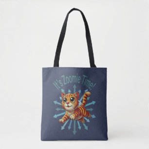 It's Zoomie Time Orange Tabby Cat Tote Bag