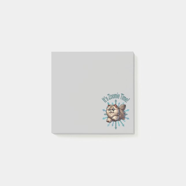 It's Zoomie Time Persian Cat Post-it Notes (Front)