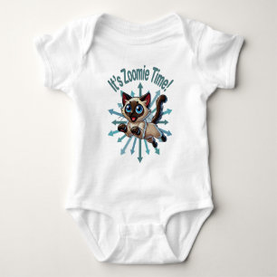 It's Zoomie Time Siamese Cat Baby Bodysuit