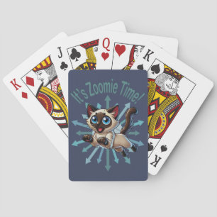 It's Zoomie Time Siamese Cat Playing Cards