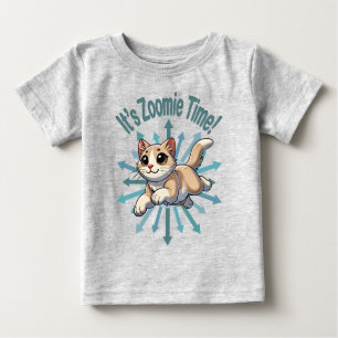 It's Zoomie Time Tan Bicolor Cat Baby T-Shirt