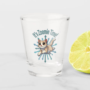 It's Zoomie Time Tan Bicolor Cat Shot Glass
