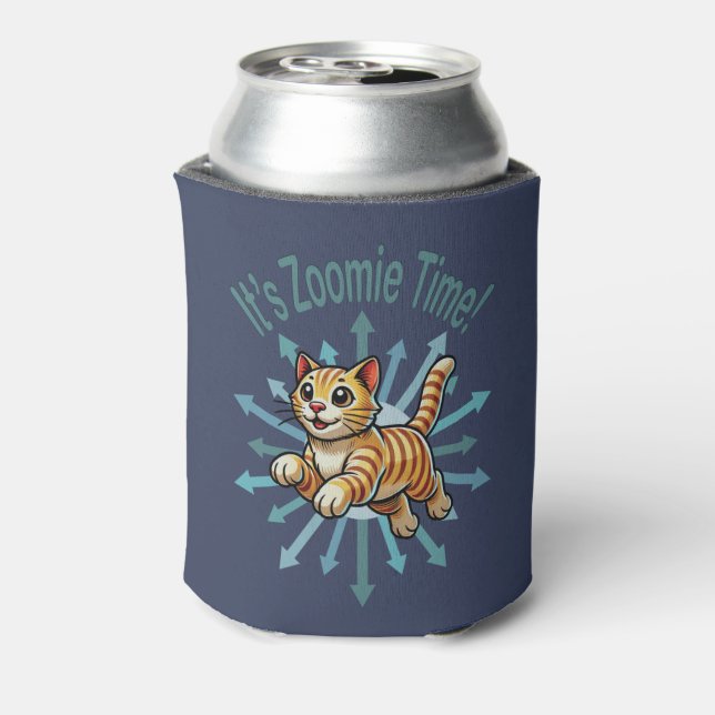 It's Zoomie Time Tiger Cat Can Cooler (Can Back)