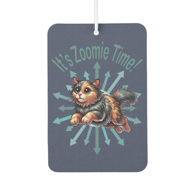 It's Zoomie Time Tortoise Shell Cat Car Air Freshener (Front)