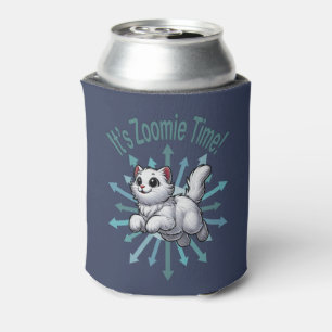 It's Zoomie Time White Cat Can Cooler