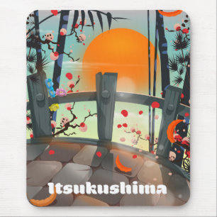 Itsukushima Japan travel poster Mouse Pad