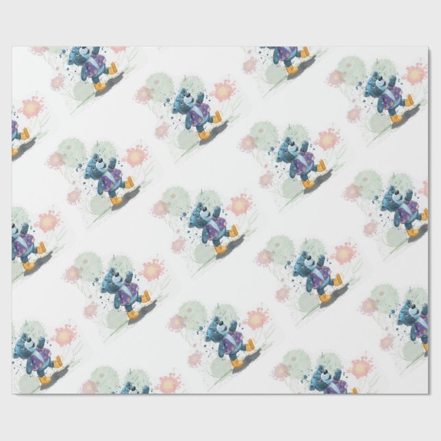 Itsy Bitsy Teddy Bear Willie Wrapping Paper (Flat)
