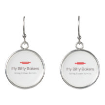 Itty Bitty Bakers logo earrings