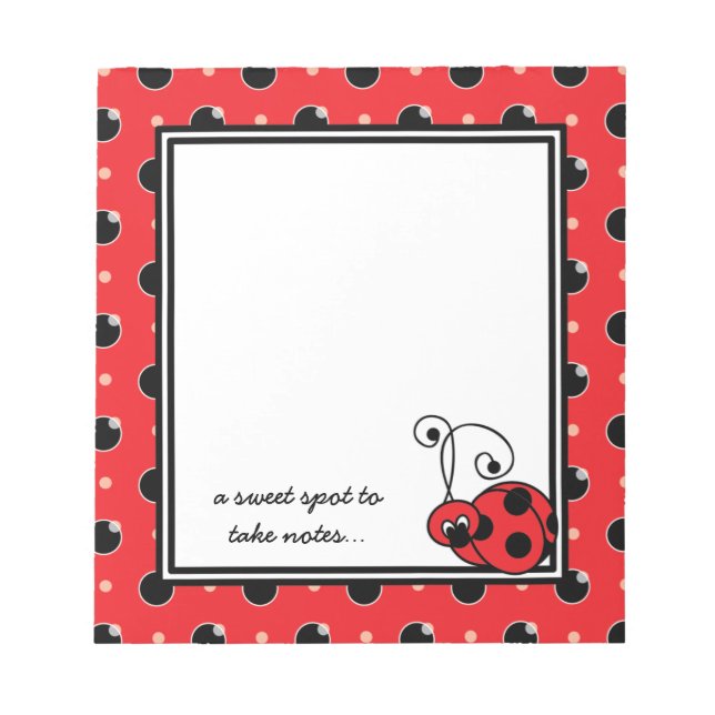 Itty Bitty Ladybug Notepad - Red (Front)