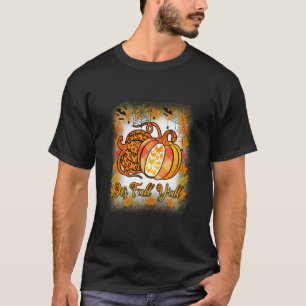 Itu2019s Fall Yu2019All Pumpkin Leopard Print Chic T-Shirt