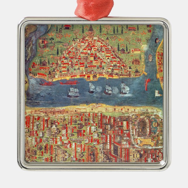 IUK T.5964 View of Istanbul Metal Tree Decoration (Front)