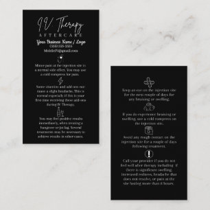 IV Intravenous Therapy Infusion Aftercare Card