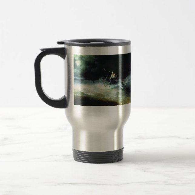 Ivan Aivazovsky- Travel of Poseidon by sea Mug (Left)