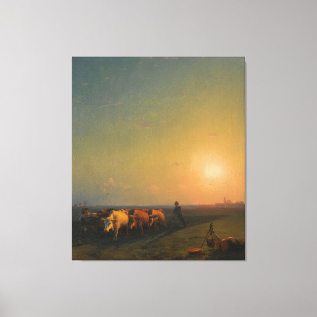 Ivan Konstantinovich Aivazovsky - Ploughing the  Canvas Print (Front)