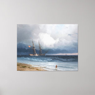 Ivan Konstantinovich Aivazovsky - Ship by Sea Canvas Print