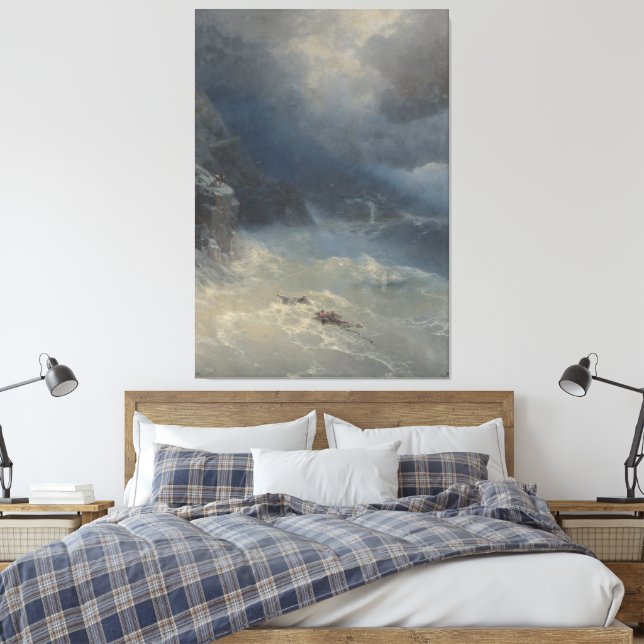 Ivan Konstantinovich Aivazovsky - The storm  Canvas Print (Insitu(Bedroom))