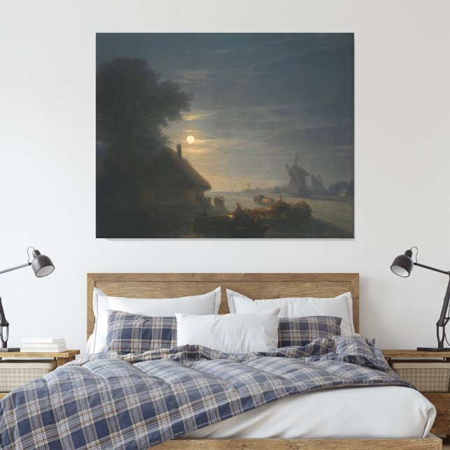 Ivan Konstantinovich Aivazovsky - Two Ships At Sea Canvas Print (Insitu(Bedroom))
