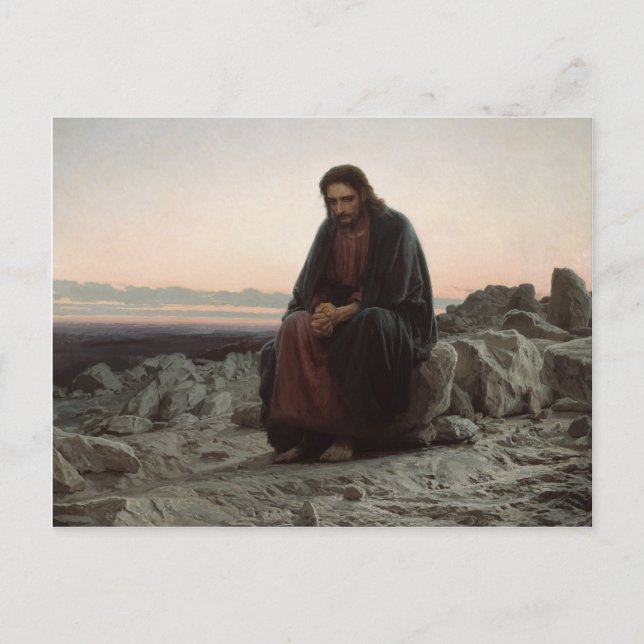 Ivan Kramskoy- Christ in the Wilderness Postcard (Front)