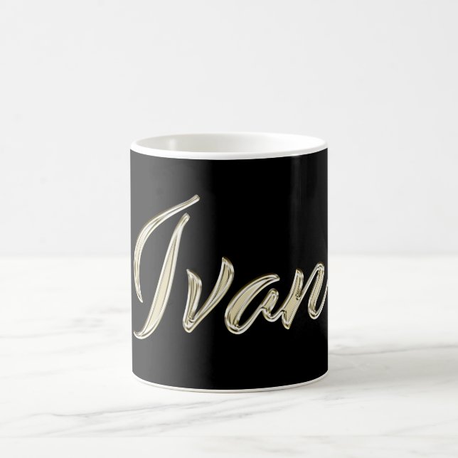 Ivan name white gold cup tea cup coffee cup (Center)