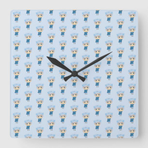 Ivan the ice prince blue paper square wall clock