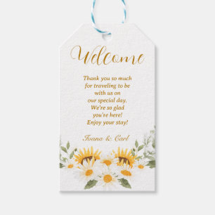 IVANA Elegant Yellow & White Flower Wedding Gift Tags