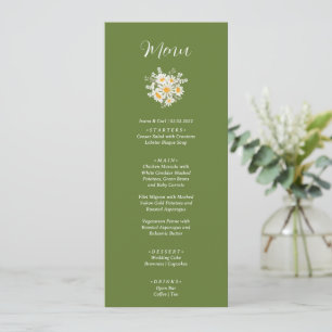 IVANA Elegant Yellow & White Flower Wedding Menu