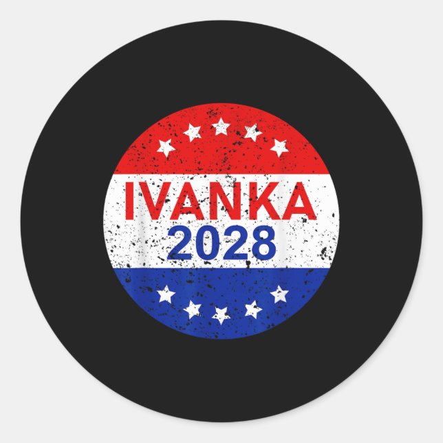 Ivanka 2028  classic round sticker (Front)