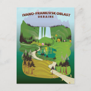 Ivano-Frankivsk Oblast Ukraine travel poster Postcard