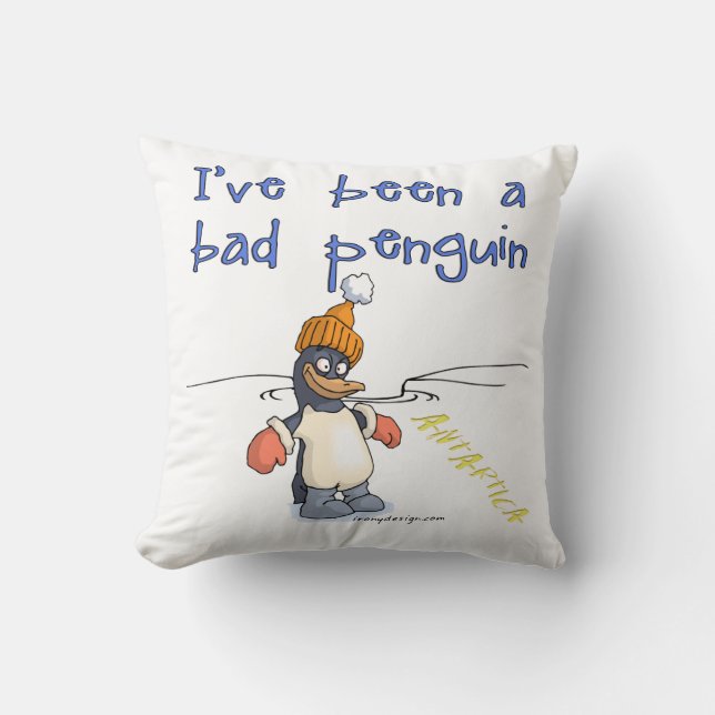 I've been a bad penguin cushion (Front)