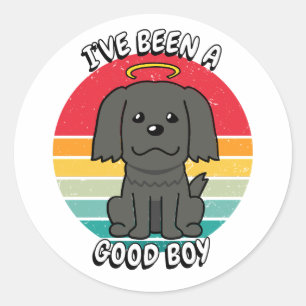 Ive been a good boy - black dog classic round sticker