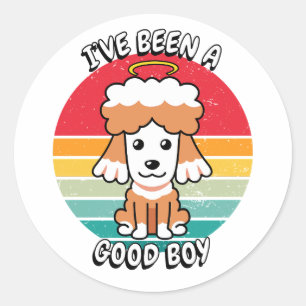 Ive been a good boy - brown dog classic round sticker