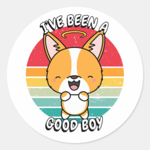 Ive been a good boy - corgi dog classic round sticker