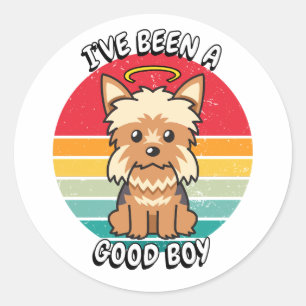 Ive been a good boy - yorkshire terrier classic round sticker