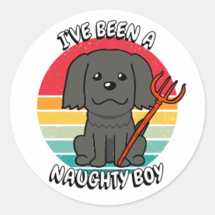 Ive been a naughty boy - black dog classic round sticker