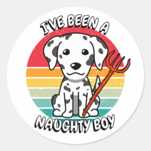 Ive been a naughty boy - dalmatian dog classic round sticker