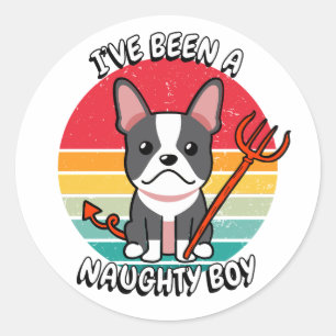 Ive been a naughty boy - french bulldog classic round sticker