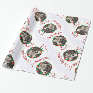 I've Been Good Mostly.... Pug Wreath Christmas Wrapping Paper