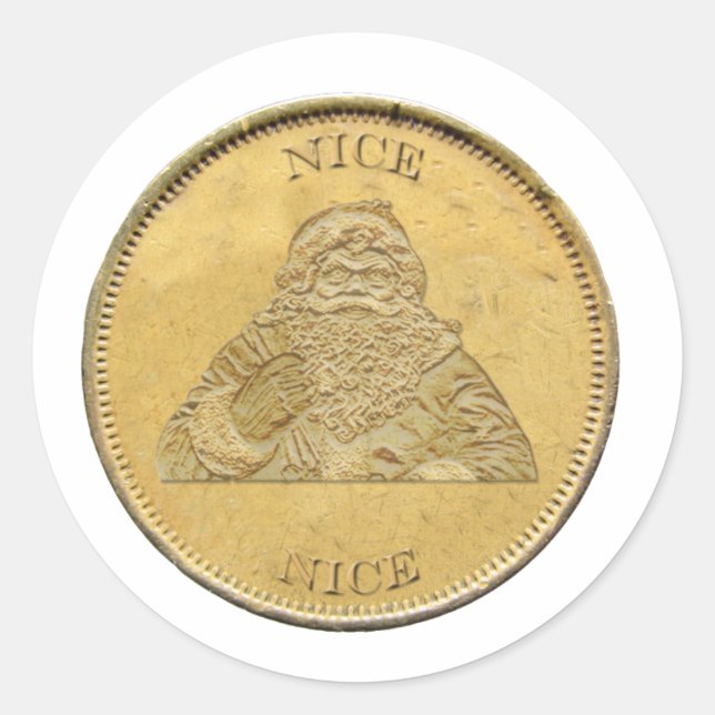 I've been Nice, Santa Coin Classic Round Sticker (Front)