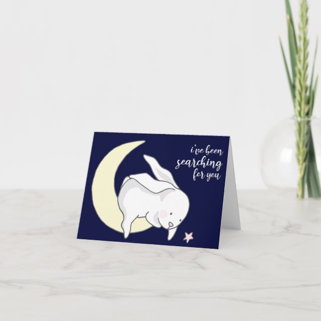 I've Been Searching For You, Blue Background Card (Front)