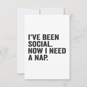 I've Been Social Now I Need a Nap Autism Adhd Thank You Card