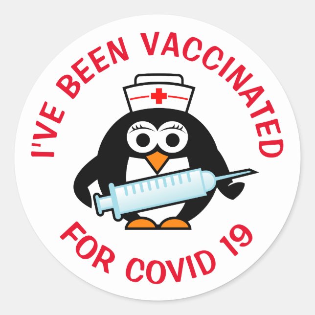 I've been vaccinated for covid19 vaccination classic round sticker (Front)