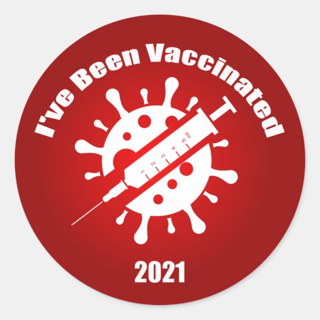 I've Been Vaccinated Red Classic Round Sticker (Front)