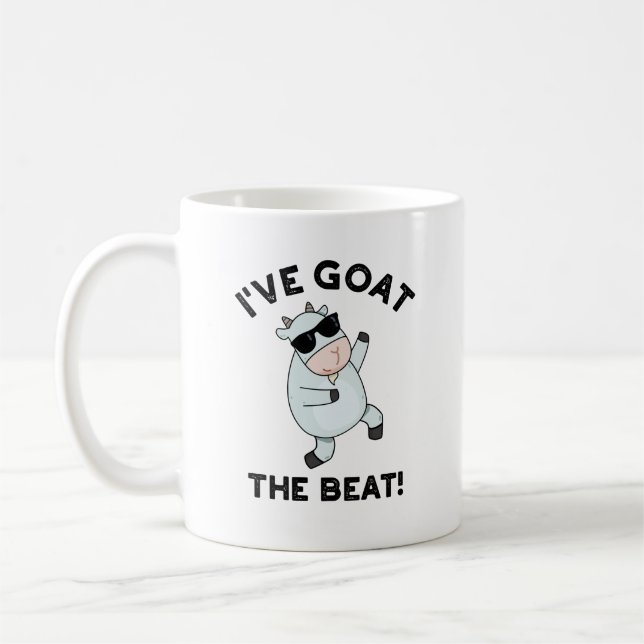 I've Goat The Beat Funny Animal Pun  Coffee Mug (Left)