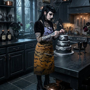 I've Gone Batty For Black Bats & Pretty Moonlight Apron