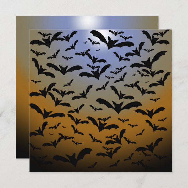 I've Gone Batty For Black Bats & Pretty Moonlight Card (Front/Back)